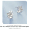 S925 Sterling Silver Platinum Plated Zircon Flower Earrings(BSE975)
