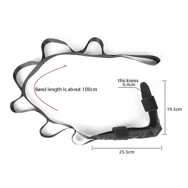 Yoga Stretch Trainer Rehabilitation Correction Belt Foot Drop Stretcher(Black One Size)