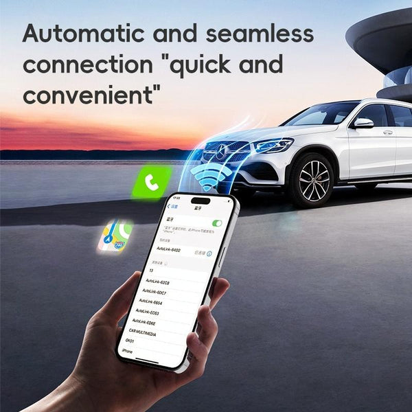 2 in 1 Apple CarPlay / Android Auto Wired to Wireless Car CarPlay Box Adapter(Black)