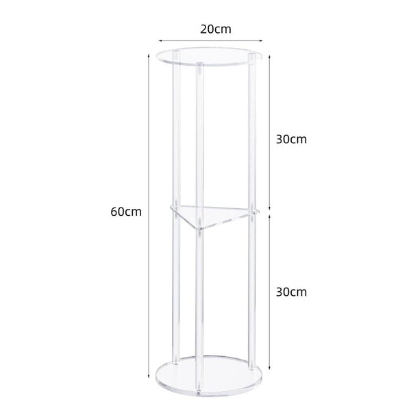 3 Layer Acrylic Round Table Bedroom Living Room Wine Table(130)