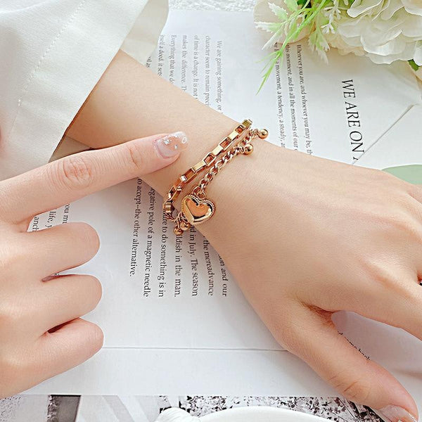 Multi-Layer Stainless Steel Bracelet Ladies Hand Jewelry, Style: 1060Gold Plated