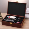 Double Piano Finish Red Wine Box Wooden Packing Case Wine Gift Box With Tools(Ebony)