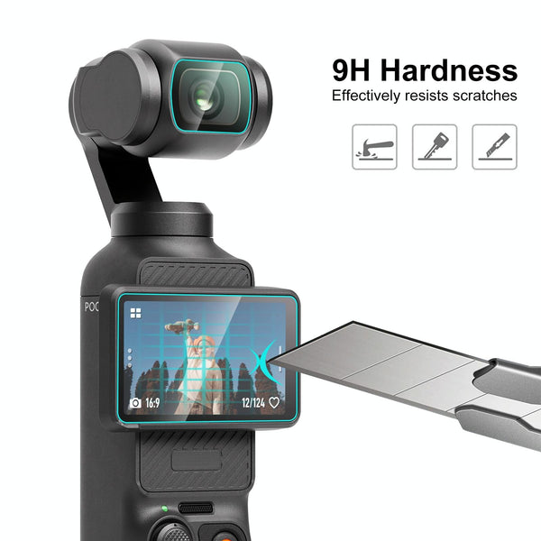 For DJI OSMO Pocket 3 PULUZ 9H 2.5D HD Tempered Glass Lens Protector + Screen Film (Transparent)