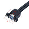 Double USB 3.0 with Fixed Screw Hole to 20 Pin Elbow Extension Cable, Length:0.5m(Black)
