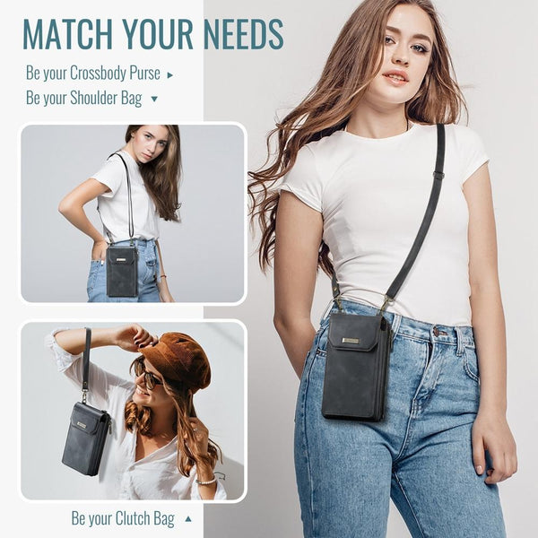 CaseMe Me40 Vertical Multifunctional Shoulder Crossbody Phone Bag(Black)