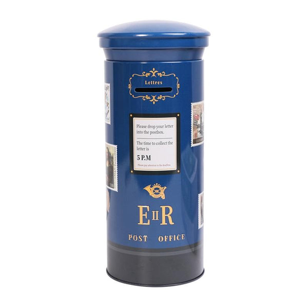 Retro Metal Wrought Iron Mailbox Piggy Bank Children Gift Ornaments(CK821 Blue)