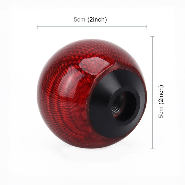 Universal Vehicle Car Shifter Cover Manual Automatic Carbon Fiber Ball Gear Shift Knob(Red)