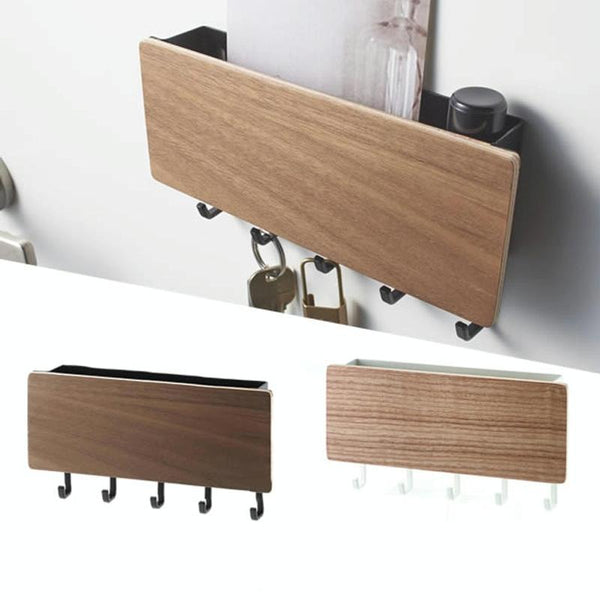 Punch-free Wall Key Hanger Multifunctional Hook Holder(White)