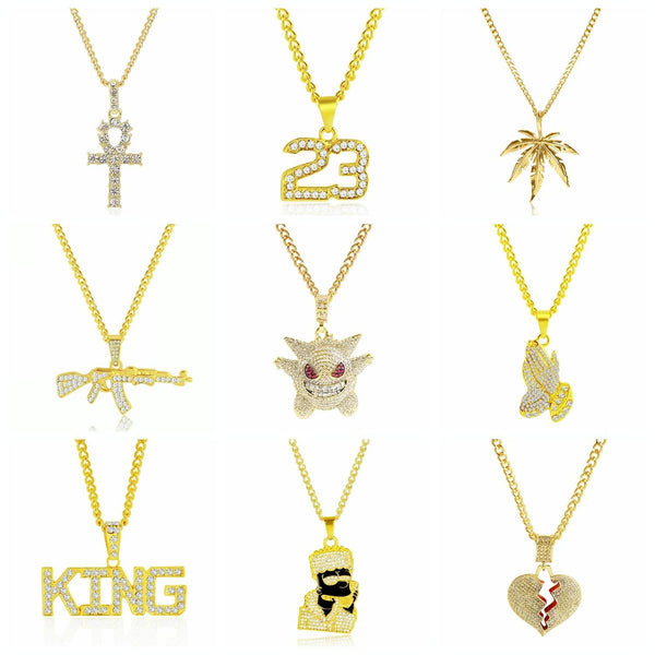 1010401701 King Exaggerated Hip Hop Style Necklace Collarbone Chains