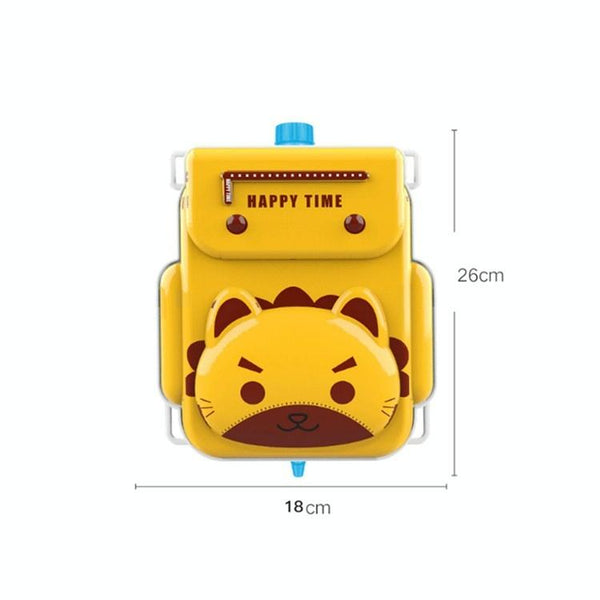 Childrens Backpack Water Toy Animal Cartoon Backpack Pull Air Pressure Jet Toy(Little Lion)