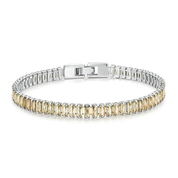 YIB055-19LCP Sparkling Cubic Zirconia Bracelet Gold Plated Copper Jewelry