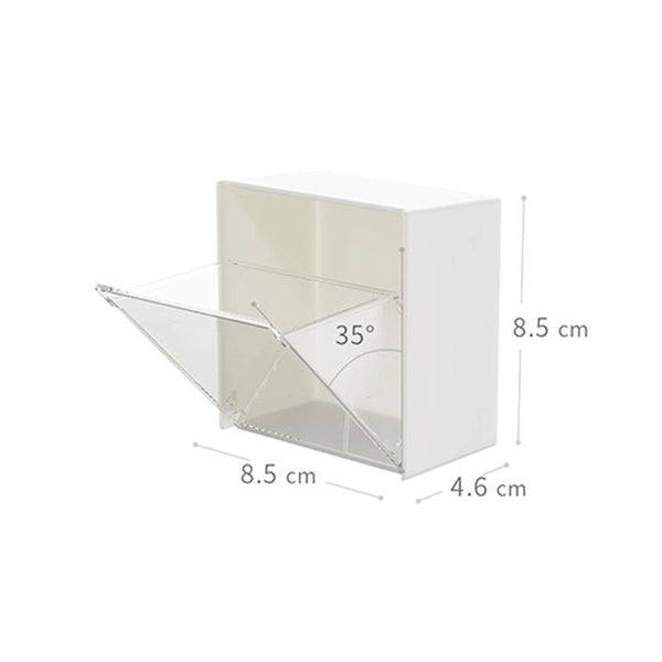 Wall-Mounted Flip Storage Box Paste Small Object Storage Box(White)