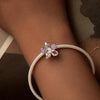 S925 Sterling Silver Opal Flower Silicone DIY Beads(BSC990)