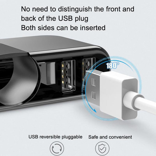 SHUNWEI Car Cigarette Lighter Charger 12/24V USB Converts Socket, Style: 2 Holes Single USB