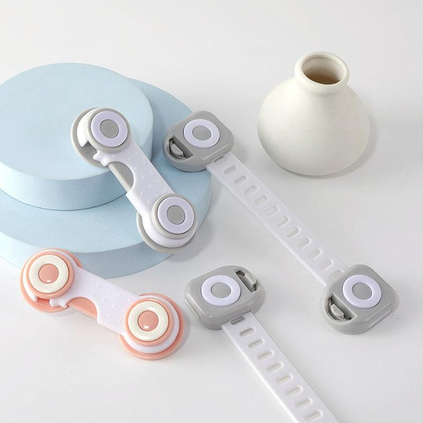10 PCS Children Household Anti-opening Drawer Door Safety Lock, Color: Long White Gray