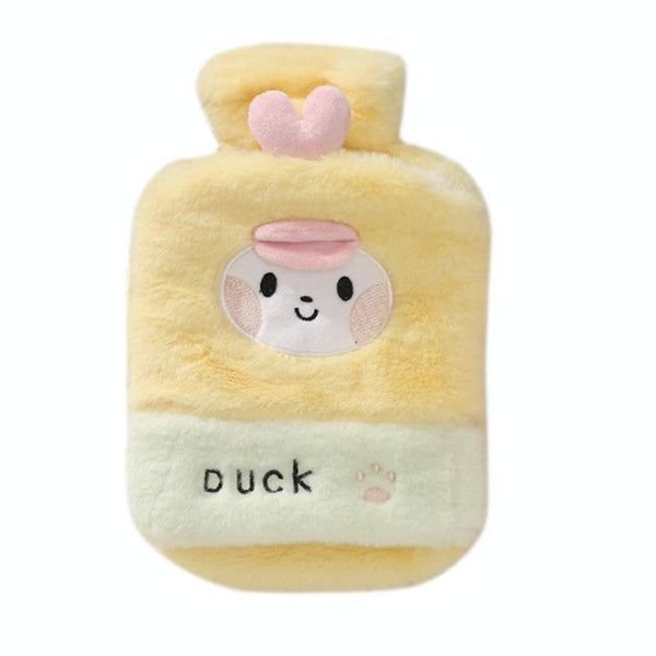1L Hot Water Bag Dual Hands Plush Cute Hand Warmer, Style: Brown Bear