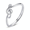 S925 Sterling Silver Musical Note Women Ring, Size:7