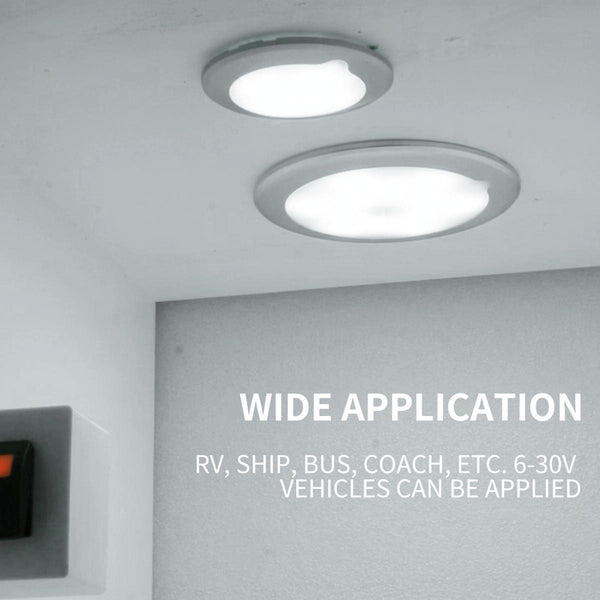 DC 9-30V 4.5W 3000-3300K IP67 Marine RV Dimmable 150mm LED Dome Light Ceiling Lamp, with Touch Control (White Light)