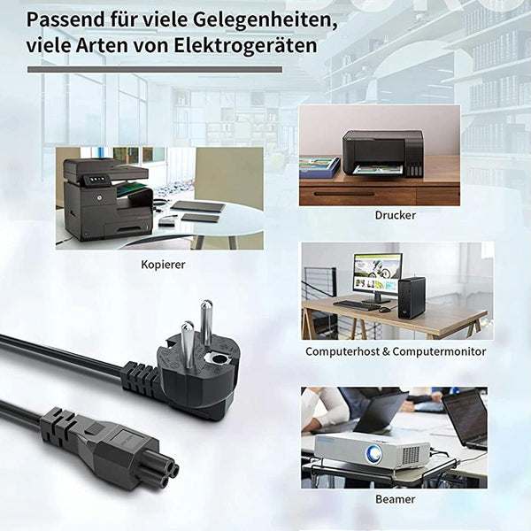 1.8m 3 Prong Style EU Notebook Power Cord