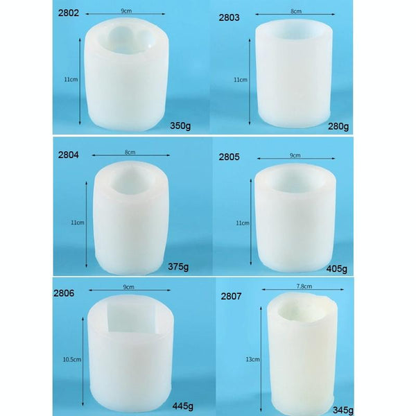 2804 Leaves Cylindrical Scented Candle Silicone Mold Plaster Drop Glue Mold