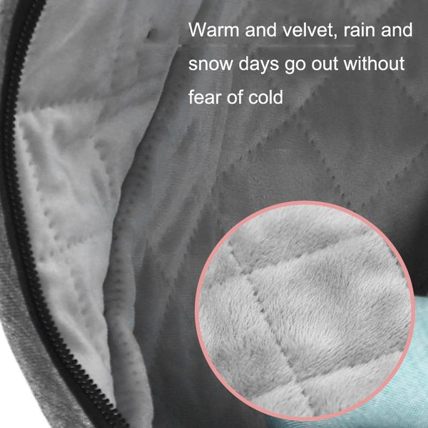 Autumn And Winter Warm Thickened With Velvet Baby Stroller Weatherproof Cover(Dark Gray)