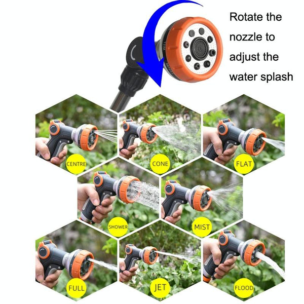 8 Functional Thumb Long Rod Sprinkler +3 Mats Multi-functional Home Irrigation Agricultural Garden Car Wash Shower