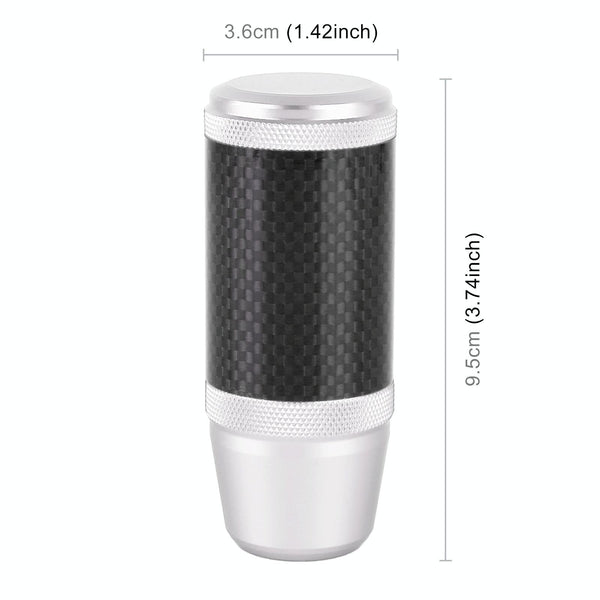Universal Car Carbon Fiber Metal Gear Shift Knob (Silver)