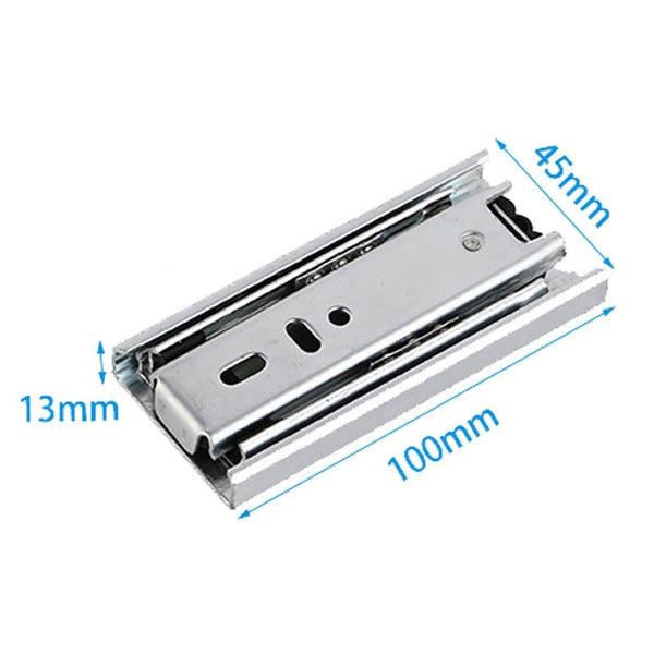 4 inch 10cm Thickened Three Sections Ball Slide Mute Drawer Track Rail