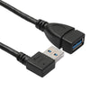 USB 3.0 Right Angle 90 Degree Extension Cable Male to Female Adapter Cord, Length: 18cm