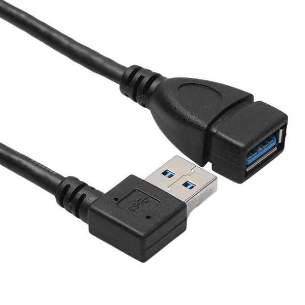 USB 3.0 Right Angle 90 Degree Extension Cable Male to Female Adapter Cord, Length: 18cm