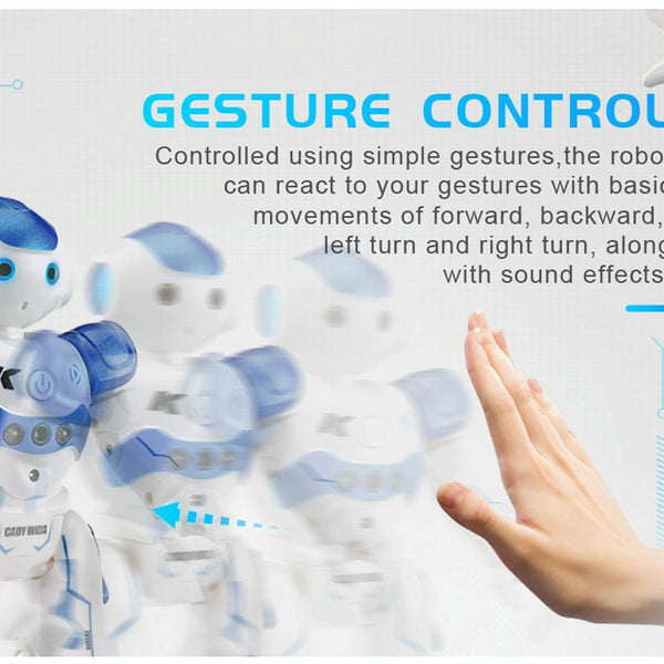 JJR/C R2 CADY WIDA RC Robot Gesture Sensor Dancing Intelligent Program Toy Gift for Children Kids Entertainment with Remote Control(Blue)