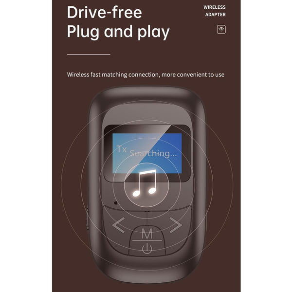 T-14 Bluetooth 5.0 2 In 1 LCD Digital Display Bluetooth Adapter Receiver Transmitter(Black)