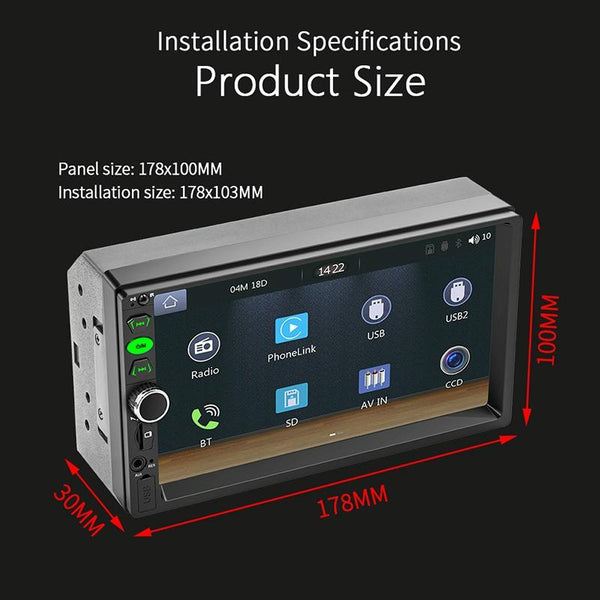 F730C Car 7 inch Bluetooth MP5 Player Support Mobile Phone Interconnection / FM / U Disk