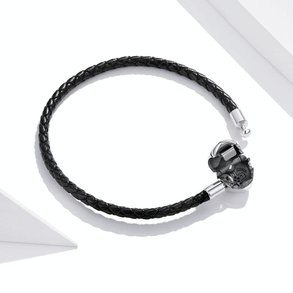 S925 Sterling Silver Cross Braided Rope Women Bracelet Jewelry, Size:19cm
