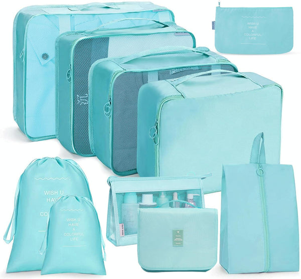 10 In 1 Travel Storage Bag Set Folding Storage Bag(Bright Blue)