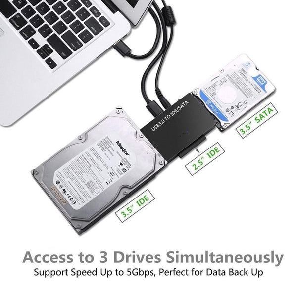 USB3.0 To SATA / IDE Easy Drive Cable Hard Drive Expanding Connector, Plug Specification: UK  Plug