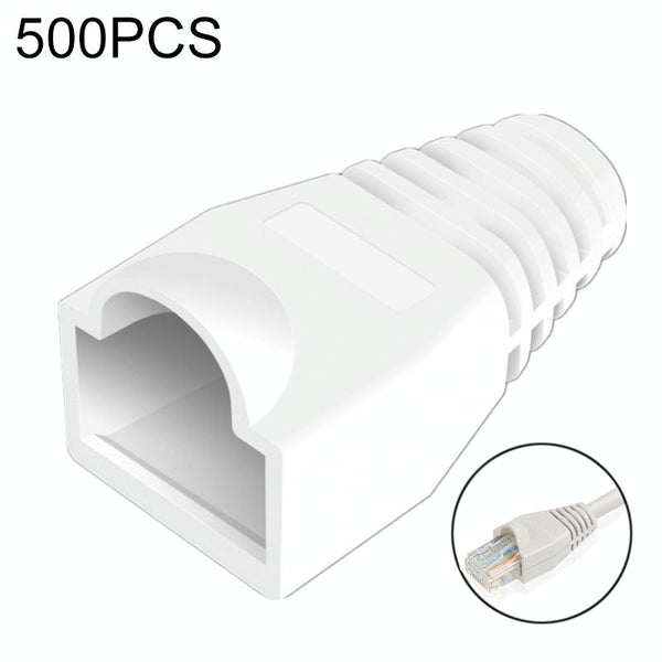 Network Cable Boots Cap Cover for RJ45, Green (500 pcs in one packaging , the price is for 500 pcs)(White)