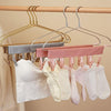 Multi Clip Portable Fabric Clothes Hanger Multifunctional Folding Fabric Clothes Clip Hangers, Color: Blue