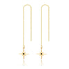 E2210-7 Four-pointed Star Long Ear Wire Women Simple Earrings