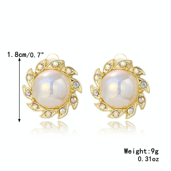 E2209-12 Colorful Pearl Baroque Earrings Pearl Ear Clip Women Without Ear Piercing