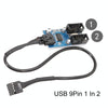 30cm Motherboard 9Pin USB2.0 1 In 2 Extension Cable With Chip Support Multiple Interface For Shared Use