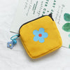 Sanitary Napkin Storage Bag Large Capacity Little Bag Canvas Simple Short Wallet(Orange)