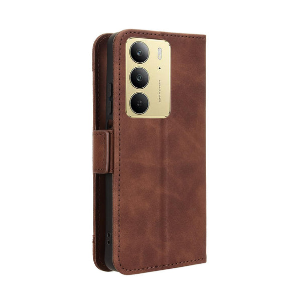 For Realme C75 4G Skin Feel Calf Texture Card Slots Leather Phone Case(Brown)
