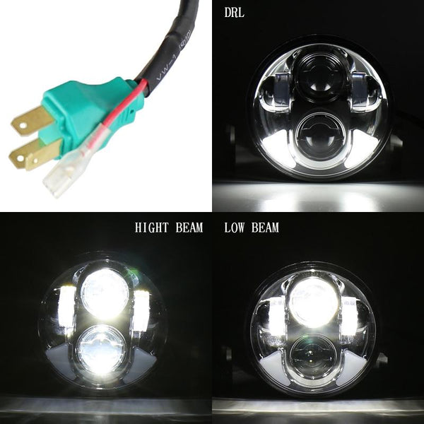 5.75 inch DC12V 6000K-6500K 40W Car LED Headlight for Harley(Silver)
