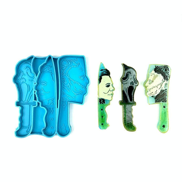 DIY Ghostface Dagger Halloween Crystal Drop Mold, Style: 5601(Sky Blue)