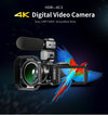 ORDRO AC3 3.1 inch IPS Screen 4K Full HD 13MP Night Vision WiFi Live Camcorder DV Digital Camera, Style:Standard+ Microphone +Fill Light(Black)