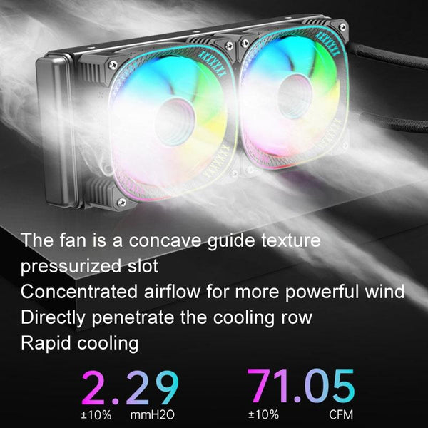 COOLMOON CM-YM-240T Digital ARGB Lens Edition Integrated Water Cooling CPU Cooler Temperature Display CPU Fan(White)