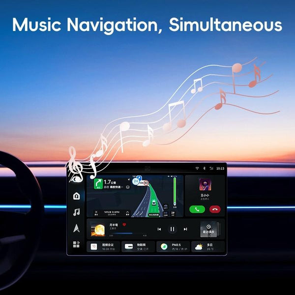 2 in 1 Apple CarPlay / Android Auto Wired to Wireless Car CarPlay Box Adapter(White)