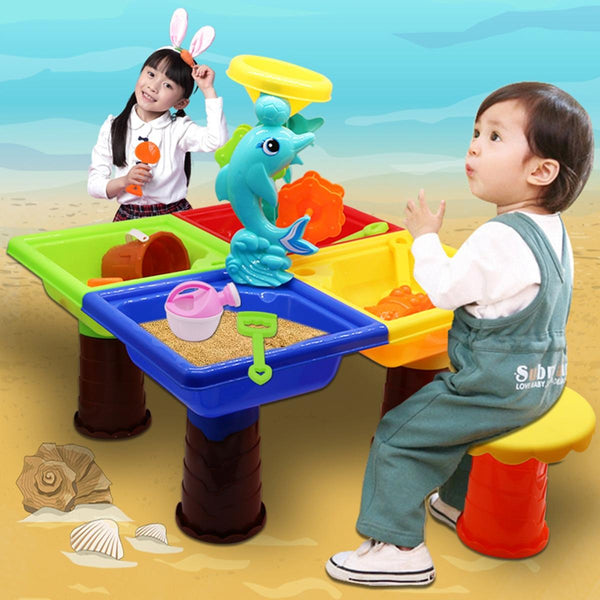 Outdoor Sandy Beach Table Toys Set for Kids(Tree and Square Table)