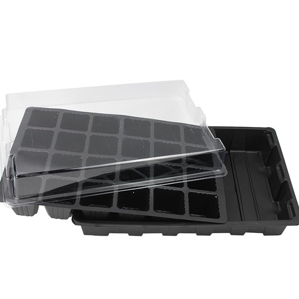 Seedling Tray Sprout Plate 24 Holes Nursery Pots Tray Lids Box For Gardening Bonsai Mini Greenhouse Nursery Plate Three Sets